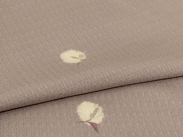 平和屋着物＊夏物 小紋 紗 絞り 刺繍 草花丸文 正絹 逸品 AABJ6474jd