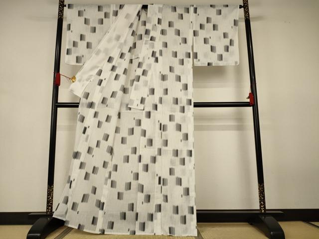 平和屋着物＊夏物 小紋 紗 幾何学文様 洗える着物 AABJ6475jd