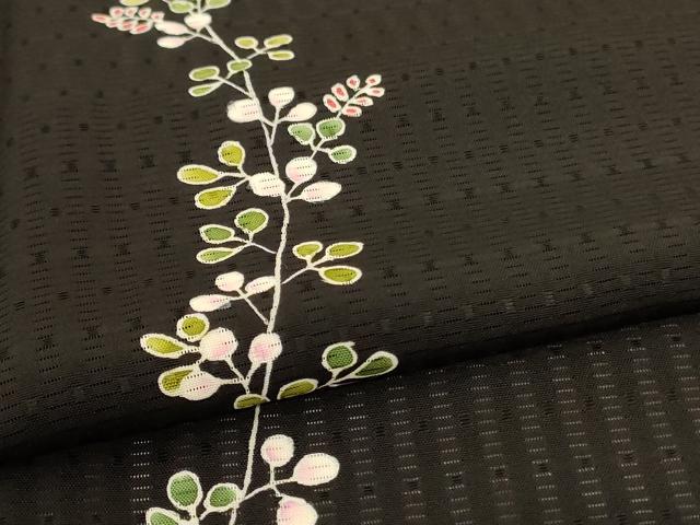 平和屋着物＊夏物 訪問着 草花紋絽 黒地 健勝苑扱い 正絹 逸品 AABJ6478jd