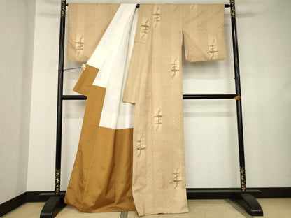 平和屋着物●上質な紬　成り物　正絹　逸品　AABJ6481ck
