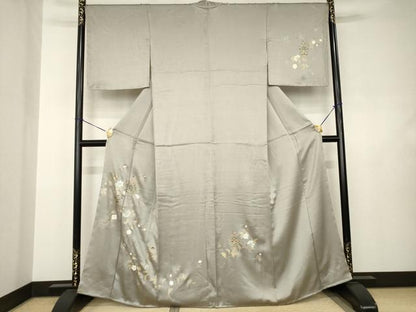 平和屋着物●訪問着　更紗飾花文　金彩　正絹　逸品　AABJ6483ck