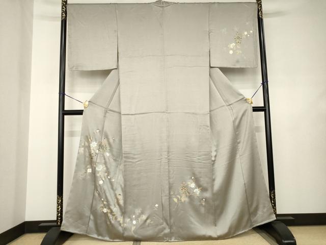平和屋着物●訪問着　更紗飾花文　金彩　正絹　逸品　AABJ6483ck