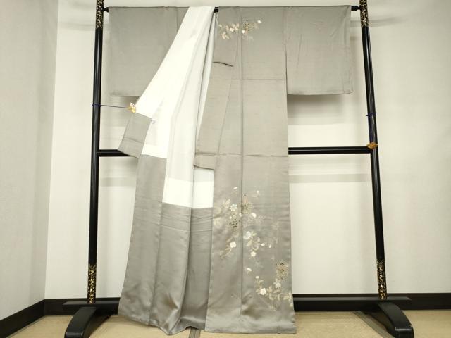 平和屋着物●訪問着　更紗飾花文　金彩　正絹　逸品　AABJ6483ck