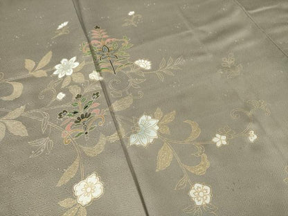 平和屋着物●訪問着　更紗飾花文　金彩　正絹　逸品　AABJ6483ck