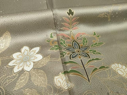 平和屋着物●訪問着　更紗飾花文　金彩　正絹　逸品　AABJ6483ck
