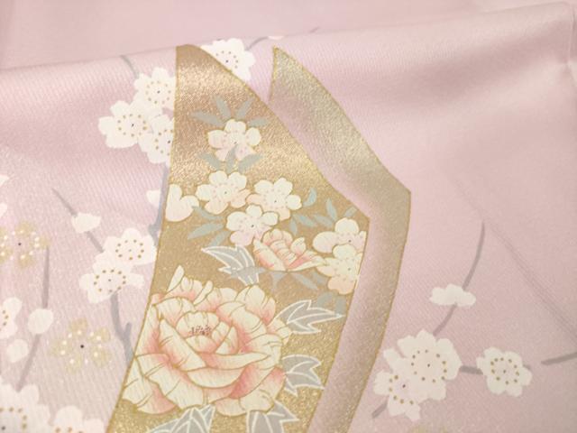 平和屋着物●訪問着　道長扇面花文　暈し染め　金彩　正絹　逸品　AABJ6487ck