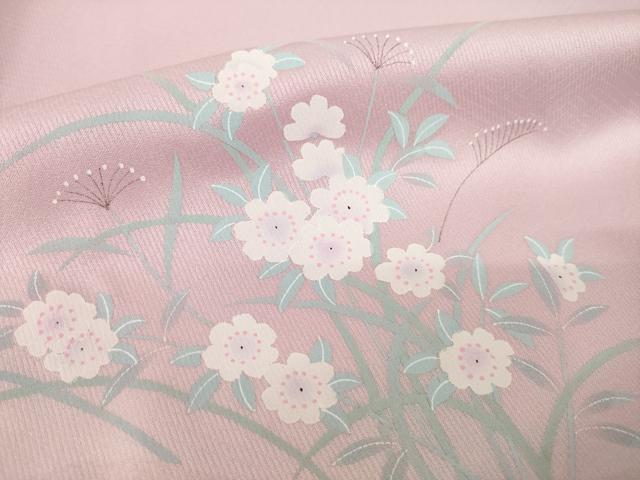 平和屋着物●訪問着　道長扇面花文　暈し染め　金彩　正絹　逸品　AABJ6487ck