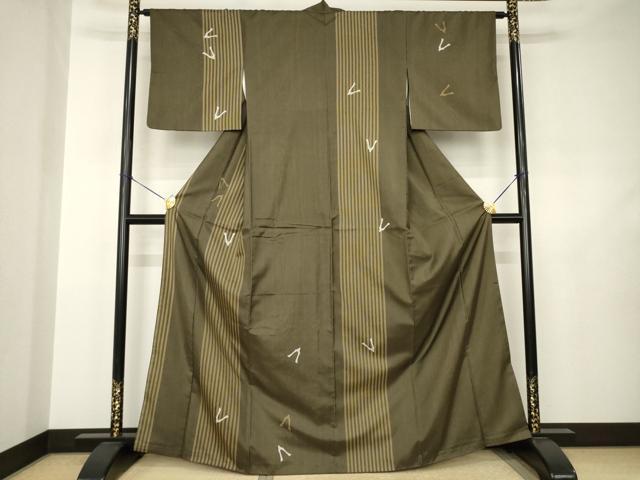 平和屋着物●本場大島紬　染大島　訪問着　間道　正絹　逸品　AABJ6489ck