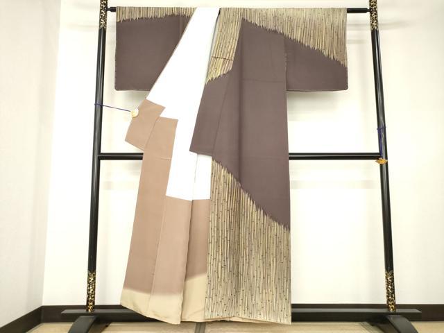 平和屋着物●ファッションデザイナー 花井幸子　訪問着　抽象文様　正絹　逸品　未使用　AABJ6493ck