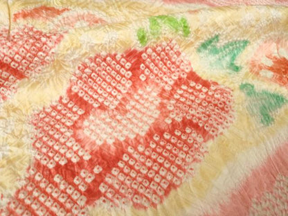 平和屋着物●豪華振袖　総絞り　扇面花文　高島屋扱い　正絹　逸品　AABJ6495ck