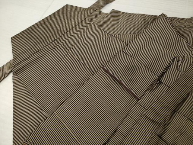 平和屋着物●男性　馬乗り袴　縞　正絹　逸品　AABJ6497ck