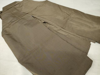 平和屋着物●男性　馬乗り袴　縞　正絹　逸品　AABJ6497ck