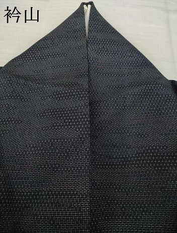 平和屋着物●本塩沢　110亀甲　霞文　正絹　逸品　AABJ6498ck