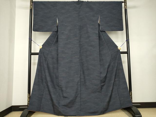平和屋着物●本塩沢　110亀甲　霞文　正絹　逸品　AABJ6498ck