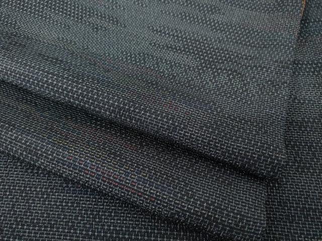 平和屋着物●本塩沢　110亀甲　霞文　正絹　逸品　AABJ6498ck