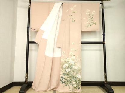 平和屋着物●十日町友禅作家　龍谷　訪問着　花籬文　暈し染め　丹後ちりめん　金糸　金彩　正絹　逸品　AABJ6503ck