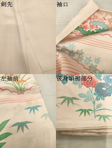 平和屋着物●豪華振袖　駒刺繍　風景花文　金彩　正絹　逸品　AABJ6508ck
