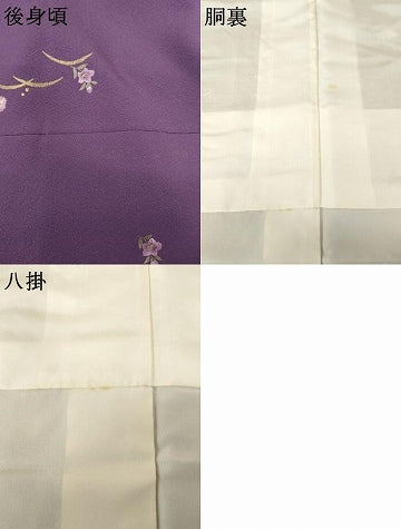 平和屋着物●上質な小紋　総刺繍　露芝花文　金糸　正絹　逸品　未使用　AABJ6517ck