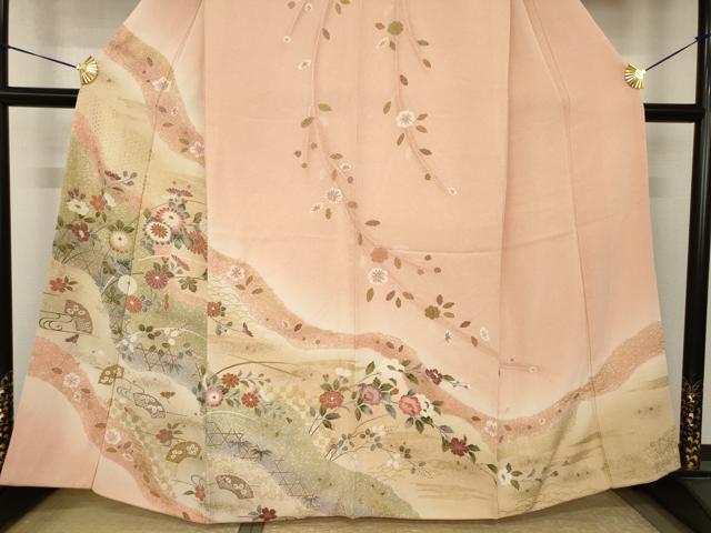 平和屋着物●訪問着　道長花籬文　暈し染め　金彩　正絹　逸品　AABJ6518ck