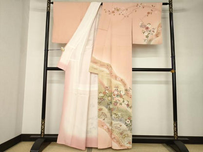 平和屋着物●訪問着　道長花籬文　暈し染め　金彩　正絹　逸品　AABJ6518ck