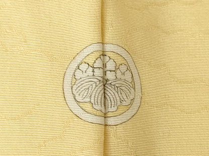 平和屋着物●上質な色無地　雲重ね地紋　飴色　正絹　逸品　AABJ6524ck