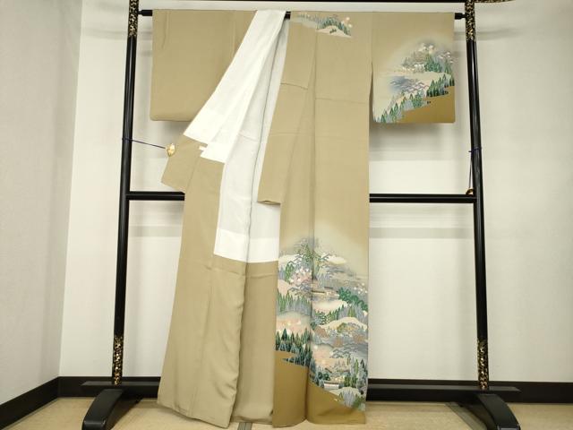 平和屋着物●訪問着　友禅　風景文　暈し染め　正絹　逸品　AABJ6527ck