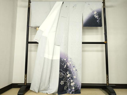 平和屋着物●越後十日町の一流染匠　桐屋・翠山工房　訪問着　辻が花　絞り　草花文　暈し染め　やまと誂製　正絹　逸品　AABJ6529ck
