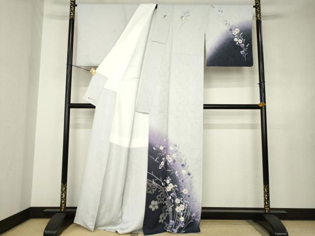 平和屋着物●越後十日町の一流染匠　桐屋・翠山工房　訪問着　辻が花　絞り　草花文　暈し染め　やまと誂製　正絹　逸品　AABJ6529ck