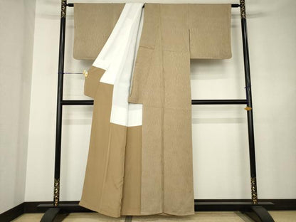 平和屋着物●お召　霞文　正絹　逸品　AABJ6530ck