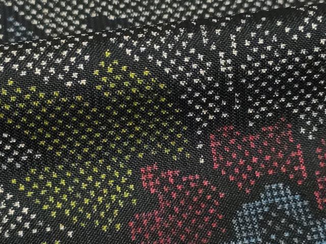 平和屋着物●本場大島紬　一元7マルキ　草花文　正絹　逸品　AABJ6531ck