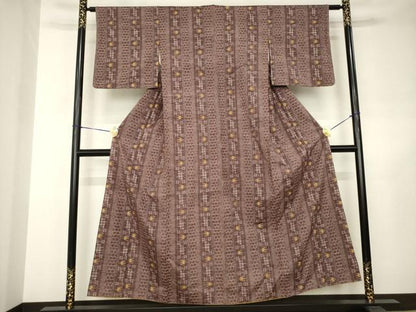 平和屋着物●上質な紬　琉球絣文様　正絹　逸品　AABJ6534ck