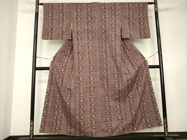 平和屋着物●上質な紬　琉球絣文様　正絹　逸品　AABJ6534ck