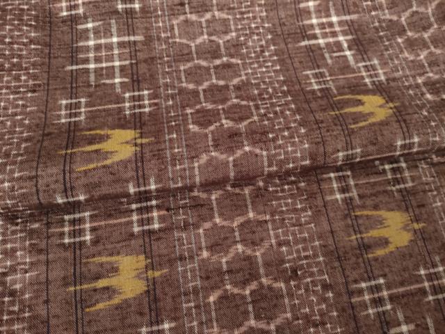 平和屋着物●上質な紬　琉球絣文様　正絹　逸品　AABJ6534ck