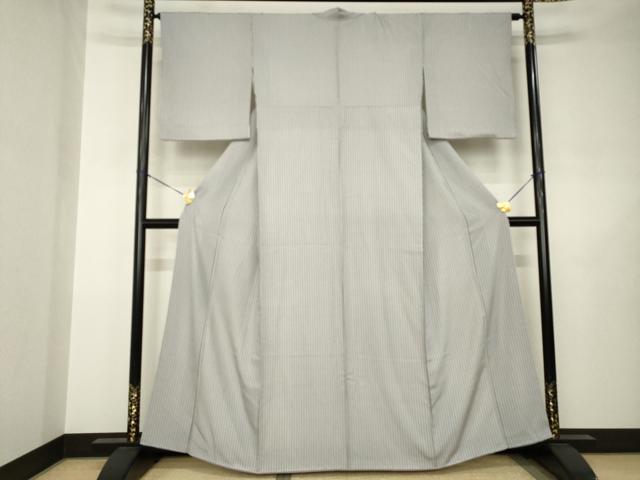平和屋着物●上質な小紋　縞　正絹　逸品　AABJ6535ck