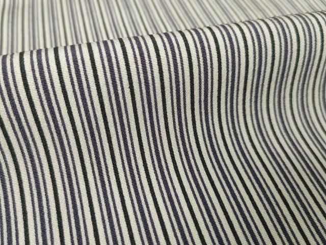 平和屋着物●上質な小紋　縞　正絹　逸品　AABJ6535ck