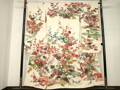 平和屋着物●豪華振袖　飾花文　金彩　正絹　逸品　AABJ6540ck