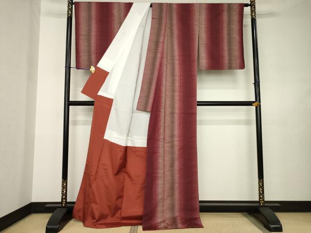 平和屋着物●上質な紬　間道　正絹　逸品　AABJ6544ck