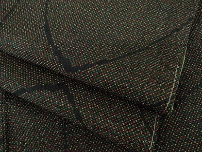 平和屋着物●本塩沢　枝垂れ文　黒地　三越扱い　正絹　逸品　AABJ6545ck