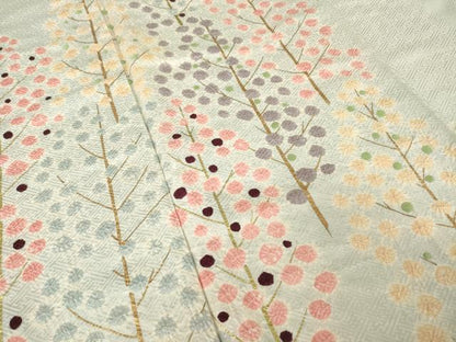 平和屋着物●訪問着　絞り　刺繍　樹林文　金彩　正絹　逸品　AABJ6546ck