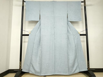平和屋着物●上質な色無地　風景地紋　さが美扱い　正絹　逸品　AABJ6548ck