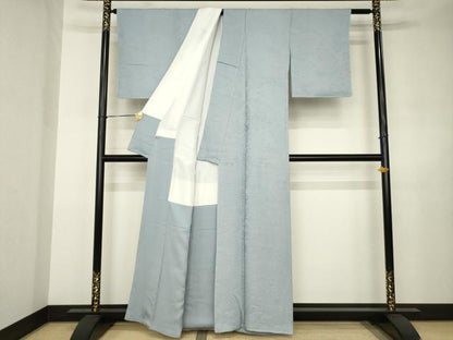 平和屋着物●上質な色無地　風景地紋　さが美扱い　正絹　逸品　AABJ6548ck