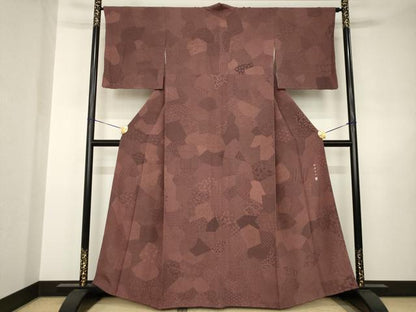 平和屋着物●伝統工芸士　保科土山　江戸小紋　割付き文　正絹　逸品　AABJ6549ck