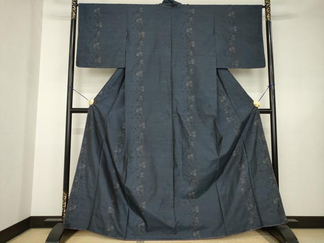 平和屋着物●本場大島紬　蔦草間道　正絹　逸品　AABJ6551ck