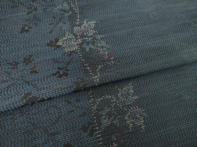 平和屋着物●本場大島紬　蔦草間道　正絹　逸品　AABJ6551ck