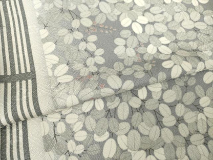 平和屋着物●上質な小紋　枝葉文　正絹　逸品　AABJ6555ck