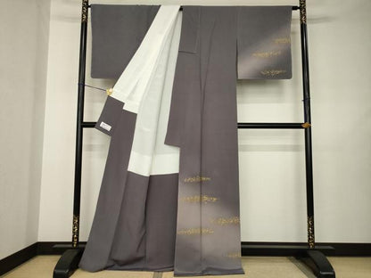 平和屋着物●訪問着　箔散らし文様　暈し染め　金彩　やまと誂製　正絹　逸品　AABJ6556ck