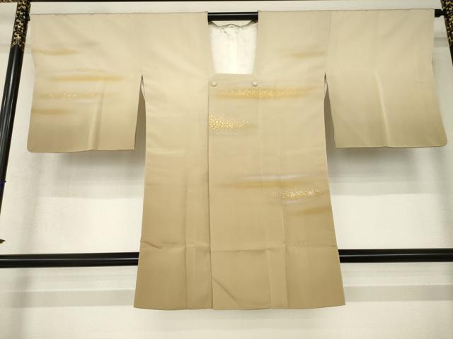 平和屋着物●人間国宝　福田喜三郎　道行コート　箔散らし文様　暈し染め　金彩　ロング丈　正絹　逸品　AABJ6557ck