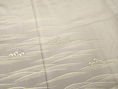平和屋着物●訪問着　刺繍　立波文　金糸　金彩　正絹　逸品　AABJ6559ck
