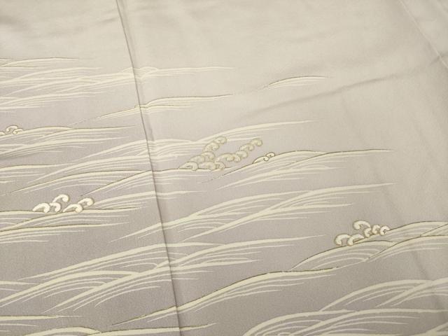 平和屋着物●訪問着　刺繍　立波文　金糸　金彩　正絹　逸品　AABJ6559ck