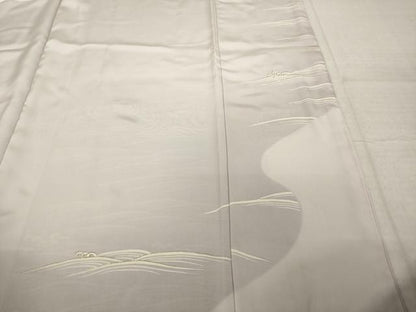 平和屋着物●訪問着　刺繍　立波文　金糸　金彩　正絹　逸品　AABJ6559ck